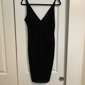 Black velvet bodycon dress